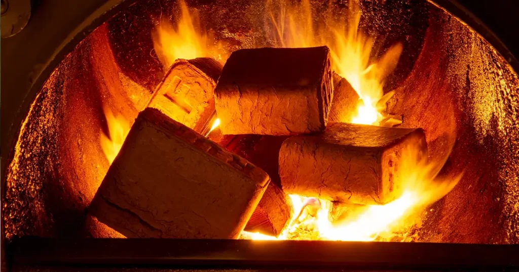 Træbriketter i brændeovn